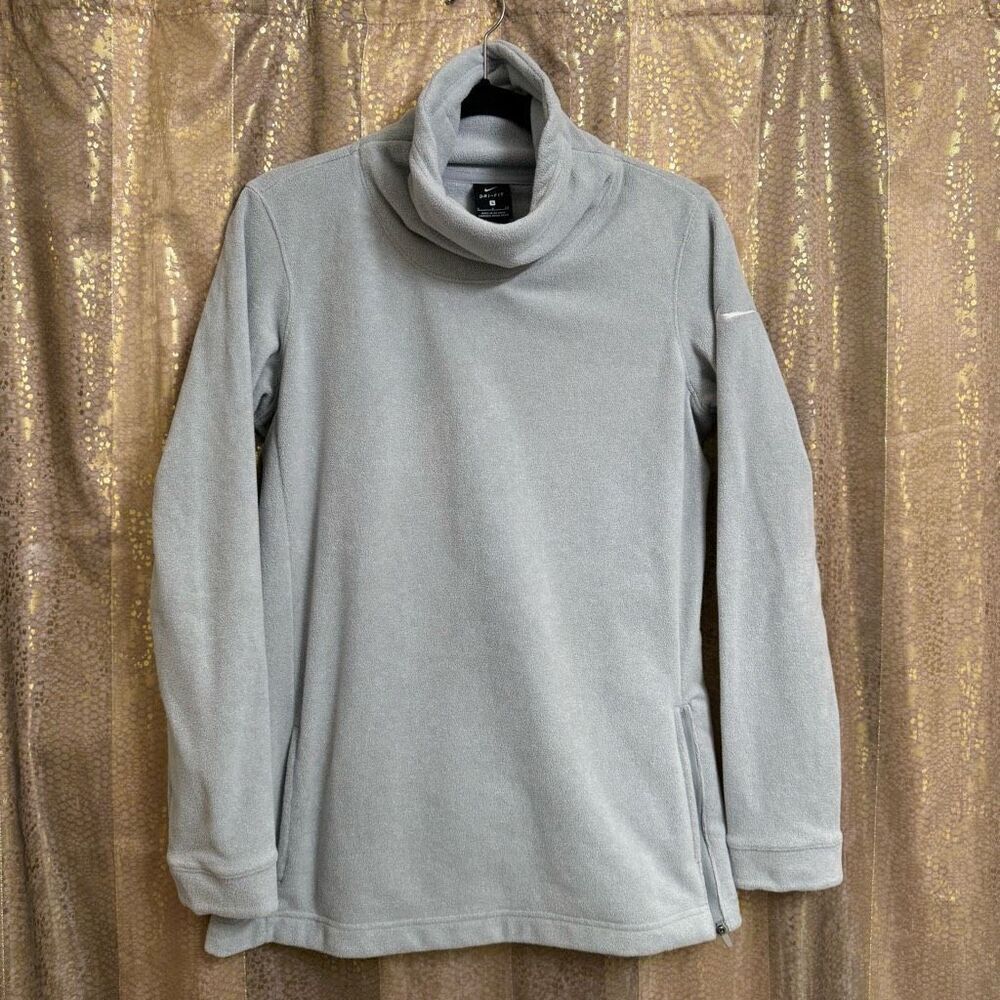 Nike Dri Fit Women's Gray Fleece Soft Turtleneck Sweater Small
